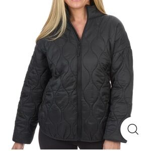 The American Outdoorsman for Women.Quilted Puffer 3/4 Zipper Jacket pockets Sz L